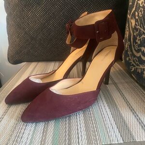 Liz Claiborne Maroon Ankle Strap Heels